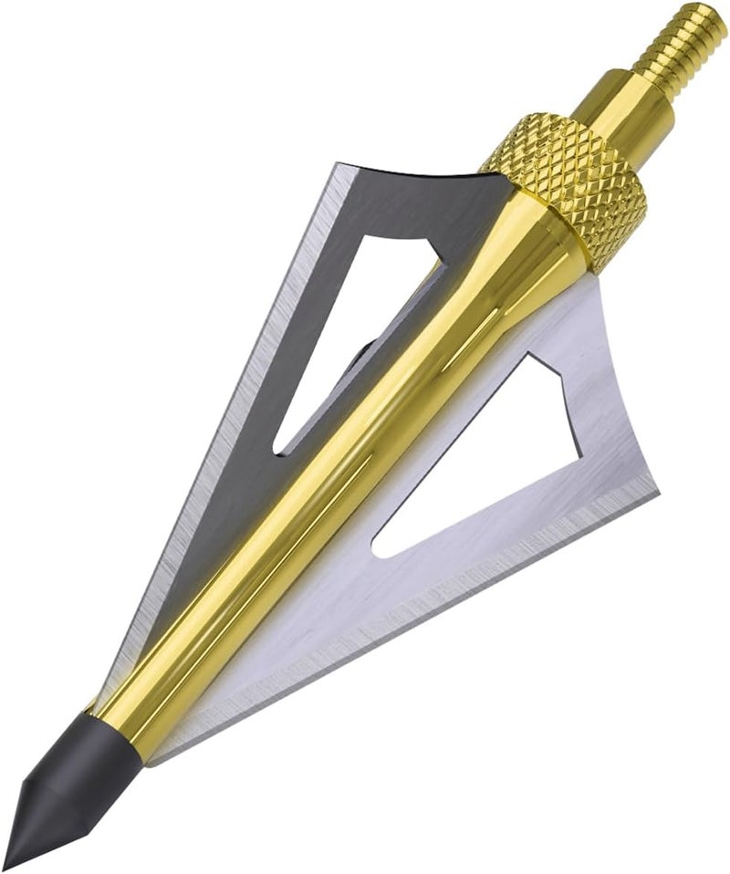 Sinbadteck Hunting Broadheads, 12PK 3 Blades Archery Broadheads 100 Grain Screw-in Arrow Heads Arrow Tips Compatible with Traditional Bows and Compound Bow - Image 2
